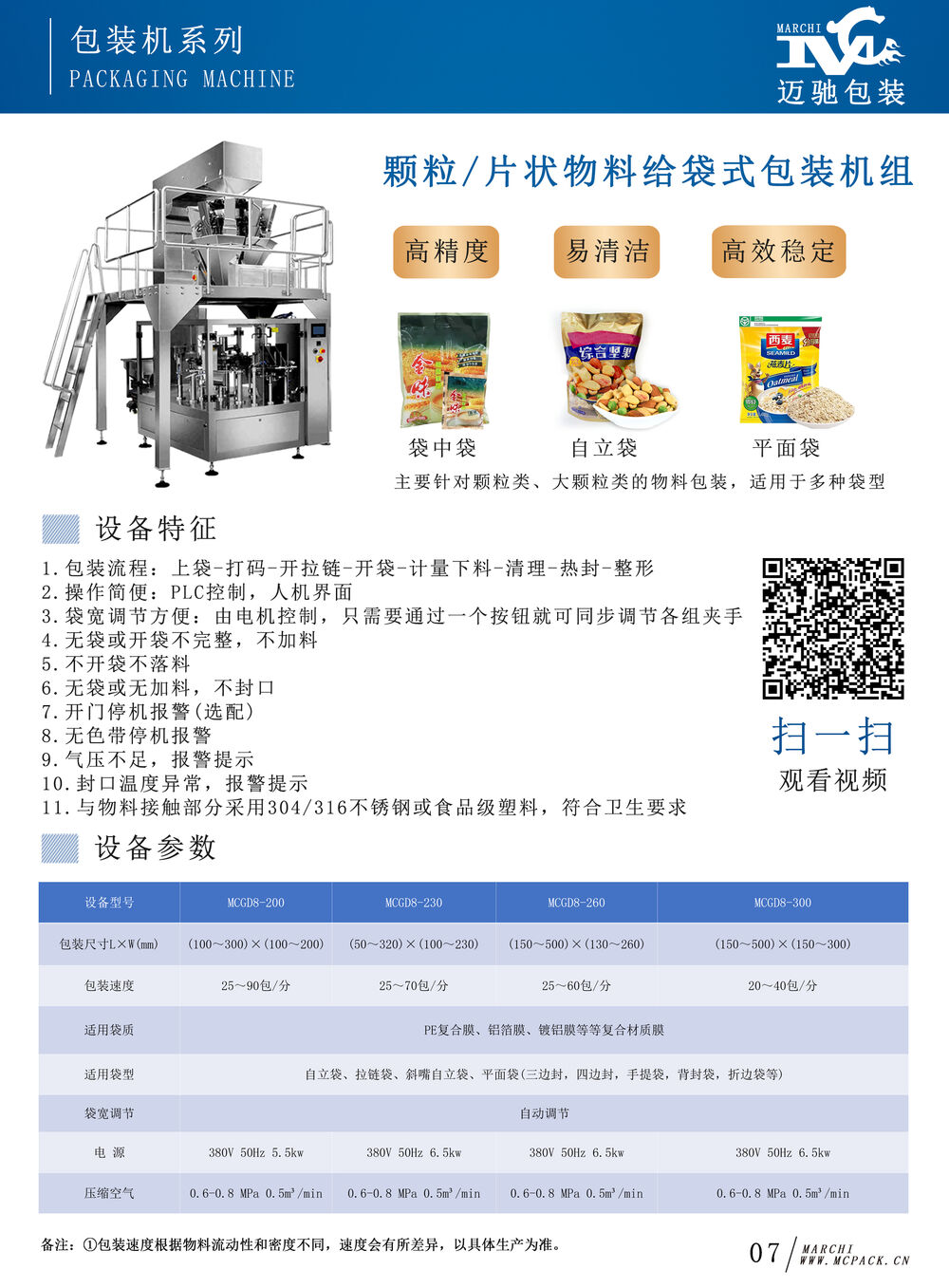 燕麥片給袋式包裝機介紹